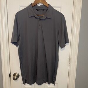 Travis Mathew Mens Golf Polo Shirt Gray Short Sleeve Performance Athletic L